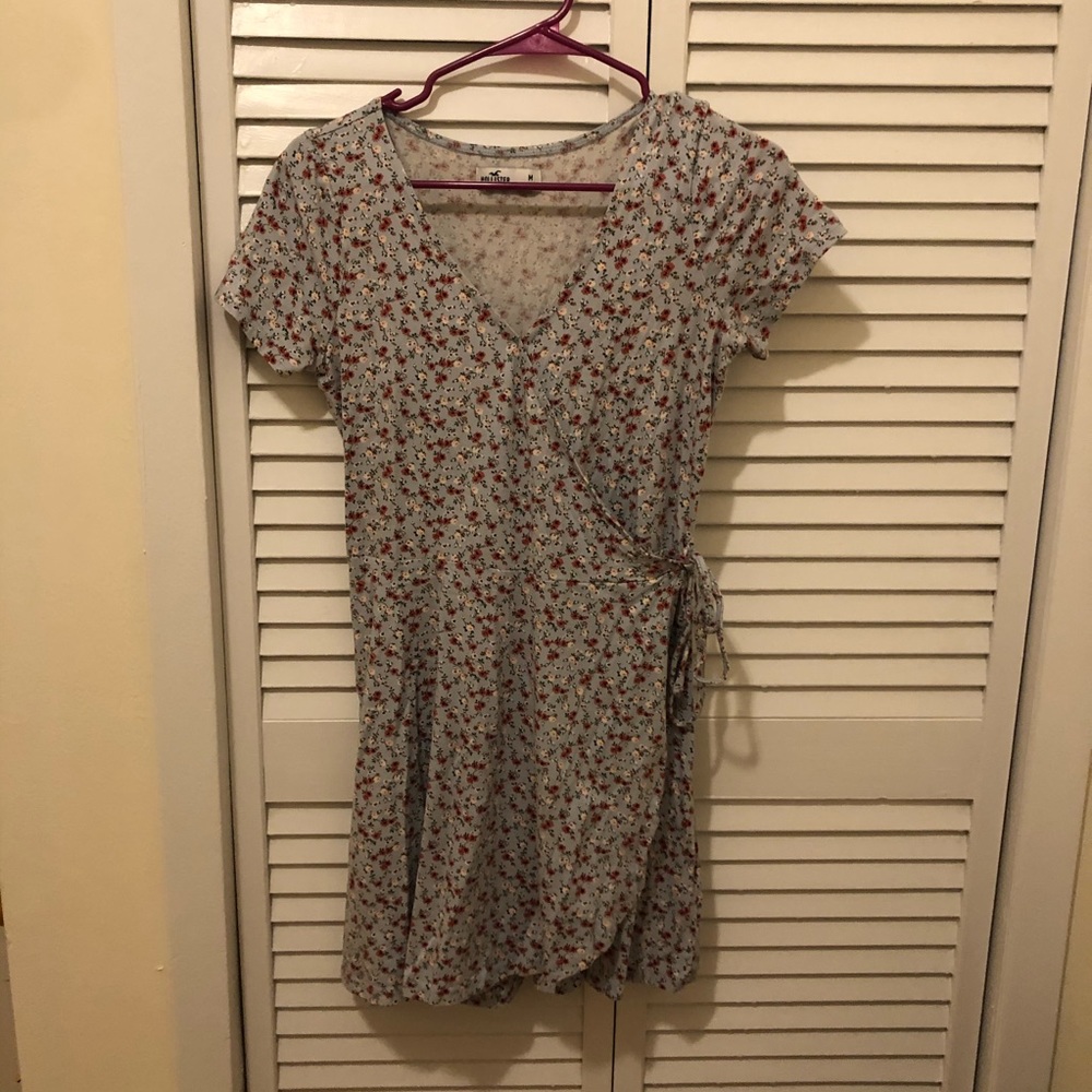 Blue Floral Hollister Wrap Dress